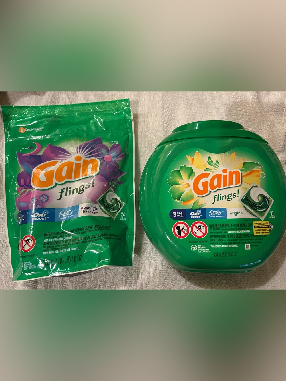 Gain pods Moonlight Breeze & Original 75 pods total